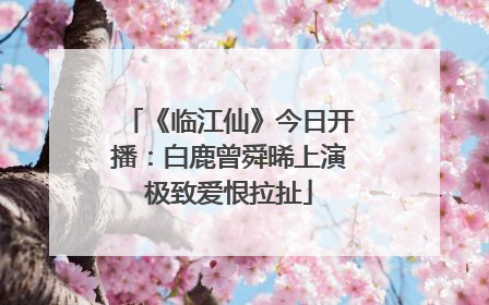 《临江仙》今日开播：白鹿曾舜晞上演极致爱恨拉扯