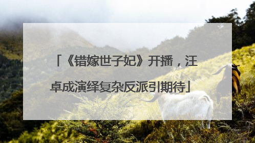 《错嫁世子妃》开播，汪卓成演绎复杂反派引期待