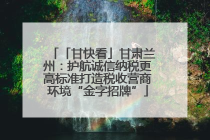「甘快看」甘肃兰州：护航诚信纳税更高标准打造税收营商环境“金字招牌”