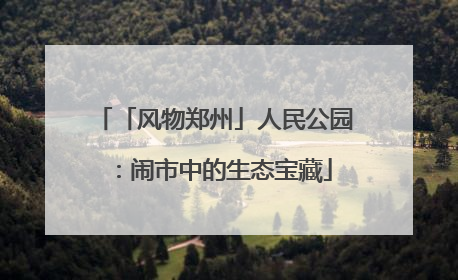 「风物郑州」人民公园：闹市中的生态宝藏