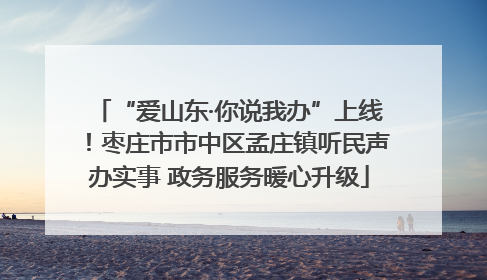 “爱山东·你说我办”上线！枣庄市市中区孟庄镇听民声办实事 政务服务暖心升级