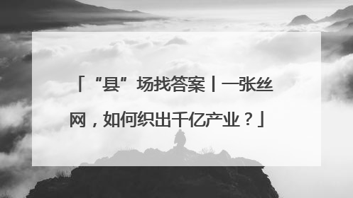 “县”场找答案丨一张丝网，如何织出千亿产业？