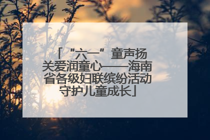 “六一”童声扬 关爱润童心——海南省各级妇联缤纷活动守护儿童成长