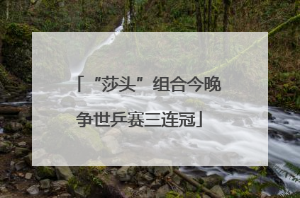 “莎头”组合今晚争世乒赛三连冠