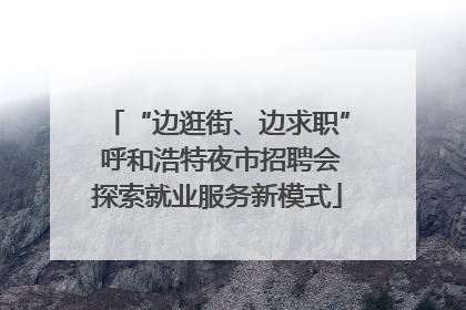 “边逛街、边求职” 呼和浩特夜市招聘会探索就业服务新模式