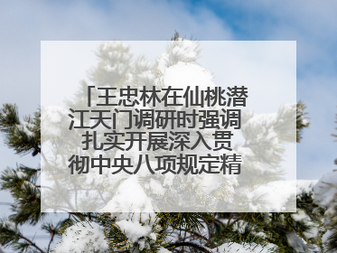 王忠林在仙桃潜江天门调研时强调 扎实开展深入贯彻中央八项规定精神学习教育 以作风建设新成效加快推动高质量发展