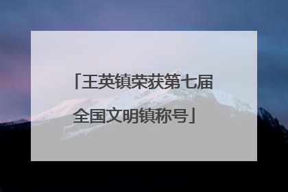 王英镇荣获第七届全国文明镇称号