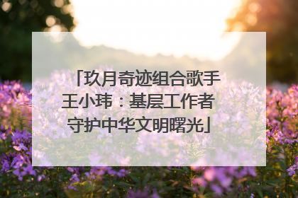 玖月奇迹组合歌手王小玮：基层工作者守护中华文明曙光