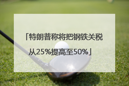 特朗普称将把钢铁关税从25%提高至50%