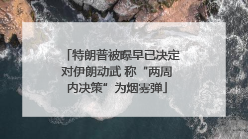 特朗普被曝早已决定对伊朗动武 称“两周内决策”为烟雾弹