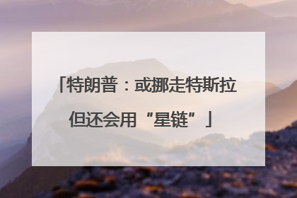 特朗普：或挪走特斯拉 但还会用“星链”