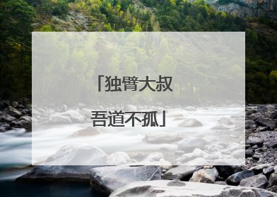 独臂大叔 吾道不孤