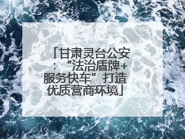 甘肃灵台公安：“法治盾牌+服务快车”打造优质营商环境