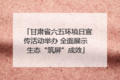 甘肃省六五环境日宣传活动举办 全面展示生态“筑屏”成效