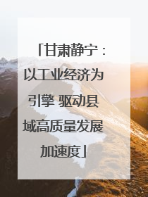 甘肃静宁：以工业经济为引擎 驱动县域高质量发展加速度
