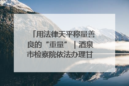 用法律天平称量善良的“重量”｜酒泉市检察院依法办理甘肃首例社区矫正对象见义勇为减刑案