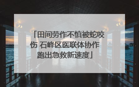 田间劳作不慎被蛇咬伤 石峰区医联体协作跑出急救新速度