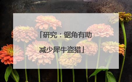 研究：锯角有助减少犀牛盗猎