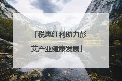 税惠红利助力彭艾产业健康发展