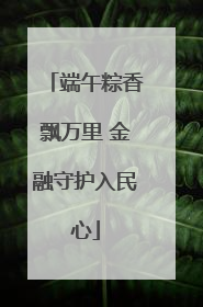 端午粽香飘万里 金融守护入民心