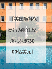 美国破坏贸易行为将让经济损失超3000亿美元