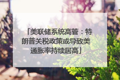 美联储系统高管：特朗普关税政策或导致美通胀率持续居高