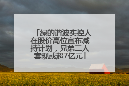 绿的谐波实控人在股价高位宣布减持计划，兄弟二人套现或超7亿元