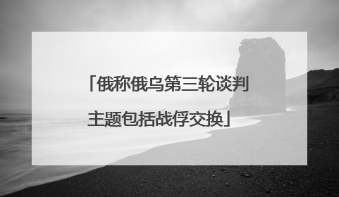 俄称俄乌第三轮谈判主题包括战俘交换