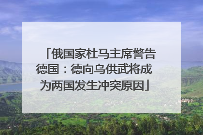 俄国家杜马主席警告德国：德向乌供武将成为两国发生冲突原因