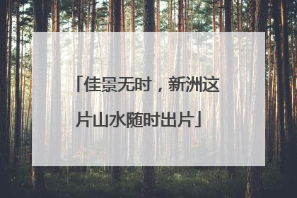 佳景无时，新洲这片山水随时出片