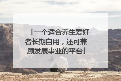 一个适合养生爱好者长期自用，还可兼顾发展事业的平台