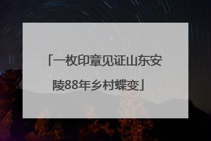 一枚印章见证山东安陵88年乡村蝶变