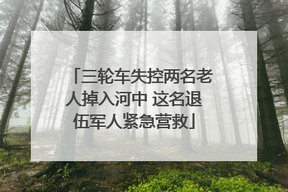 三轮车失控两名老人掉入河中 这名退伍军人紧急营救