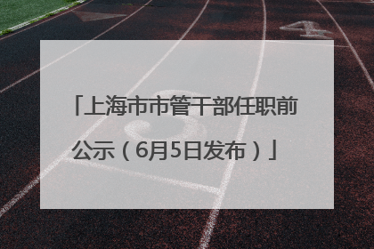 上海市市管干部任职前公示（6月5日发布）