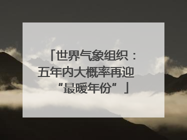 世界气象组织：五年内大概率再迎“最暖年份”