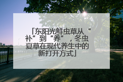 东阳光鲜虫草从“补”到“养”，冬虫夏草在现代养生中的新打开方式