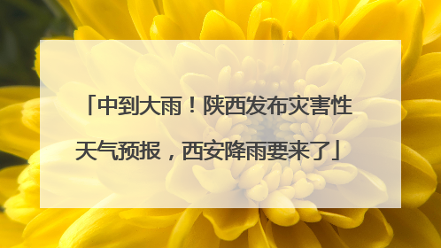 中到大雨！陕西发布灾害性天气预报，西安降雨要来了
