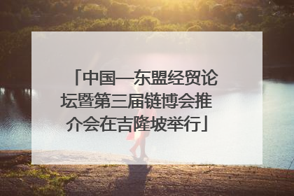 中国—东盟经贸论坛暨第三届链博会推介会在吉隆坡举行