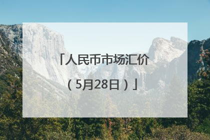 人民币市场汇价（5月28日）