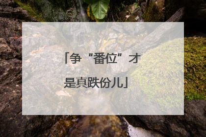 争“番位”才是真跌份儿