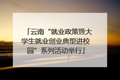 云南“就业政策暨大学生就业创业典型进校园”系列活动举行