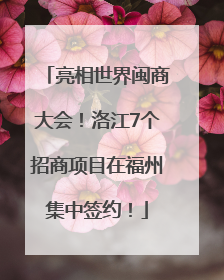 亮相世界闽商大会！洛江7个招商项目在福州集中签约！