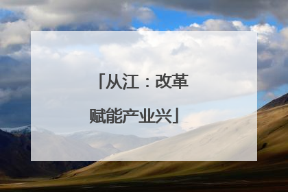 从江：改革赋能产业兴