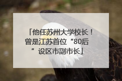 他任苏州大学校长！曾是江苏首位“80后”设区市副市长
