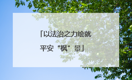 以法治之力绘就平安“枫”景