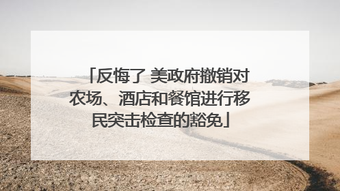 反悔了 美政府撤销对农场、酒店和餐馆进行移民突击检查的豁免