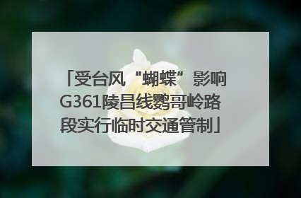 受台风“蝴蝶”影响 G361陵昌线鹦哥岭路段实行临时交通管制