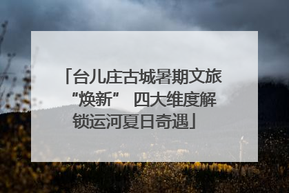 台儿庄古城暑期文旅“焕新” 四大维度解锁运河夏日奇遇