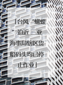 台风“蝴蝶”迫近 三亚海事局辖区货船码头均已停止作业