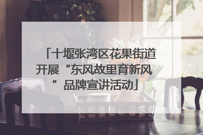 十堰张湾区花果街道开展“东风故里育新风”品牌宣讲活动